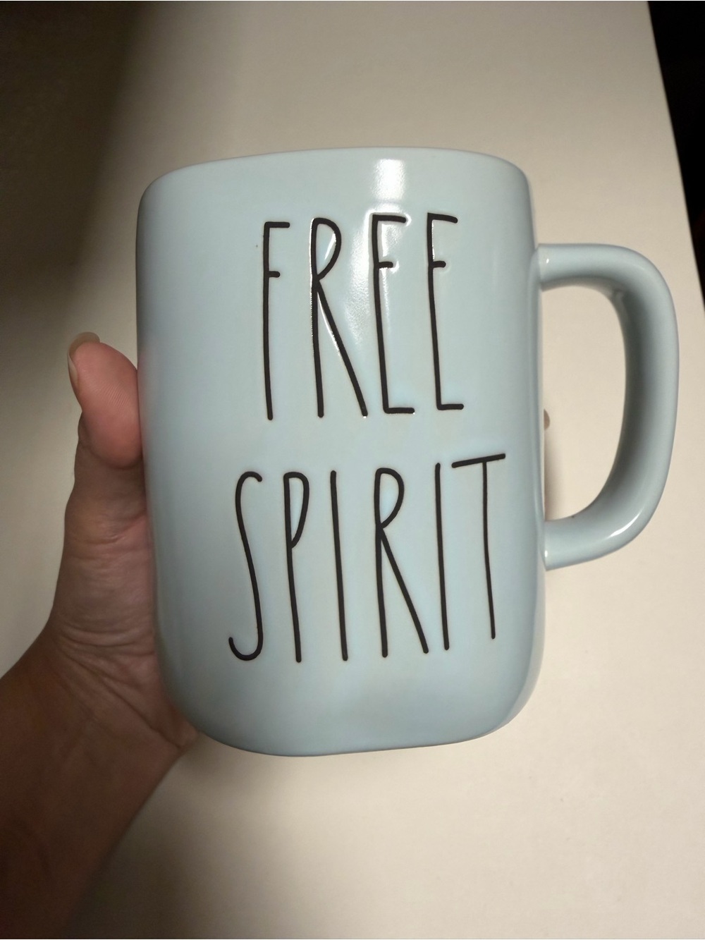 Rae Dunn Free Spirit Ceramic Mug - Light Blue